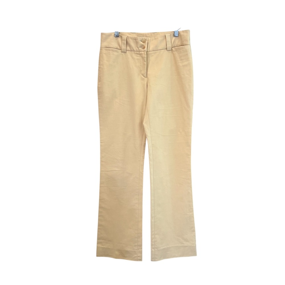 Piazza Sempione Tan Boot Cut Cotton Pants Size 40 Low Rise Classic‎
